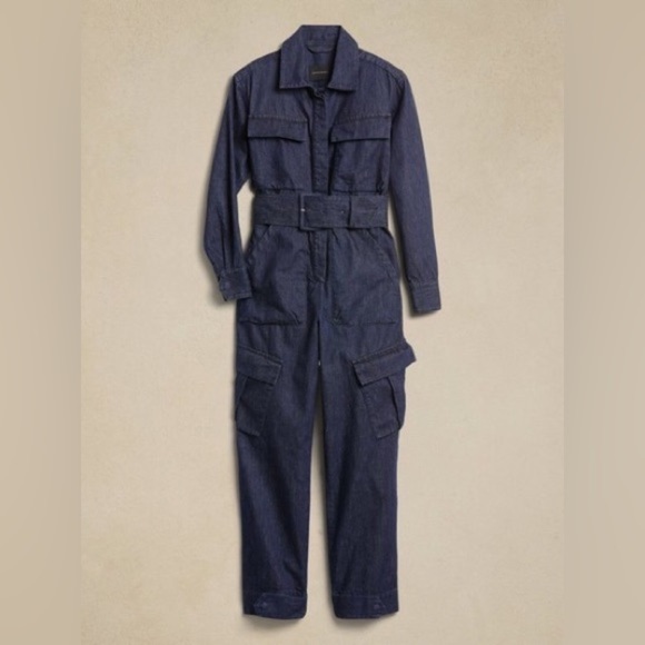 NWT! Banana Republic True Indigo Blue Mia Denim Jumpsuit - Size Small - Picture 2 of 6